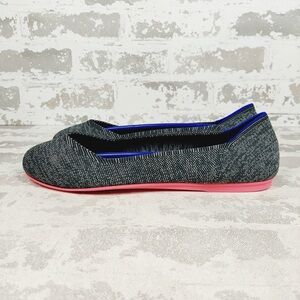 New Rothy's The Flat Grey Knit Round Toe Slip On Comfy Loafers F207